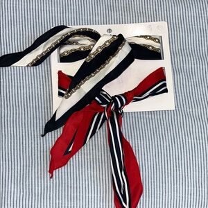 H&M Red and Black Chain Pattern Bandana Set